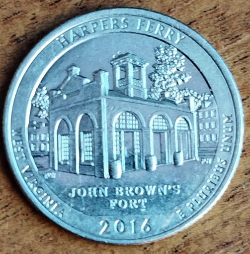 США 25 центов (квотер) 2016 г D. Харперс Ферри Западная Вирджиния