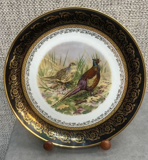 Охотничья фарфоровая тарелка Eschenbach Bavaria. Фазаны . Германия 23.5 см.