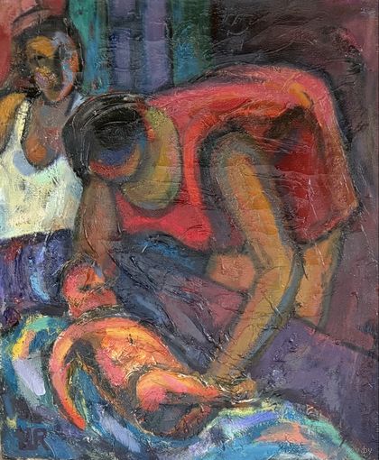 Шварц Радик "Купание красного меня", 1992г. Холст, масло. Размер 60х50 см.