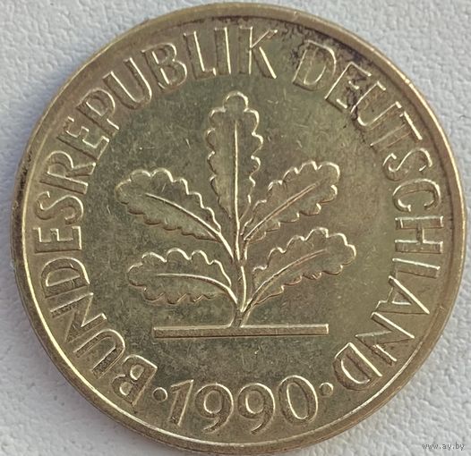 Германия 10 пфеннигов 1990 г. D