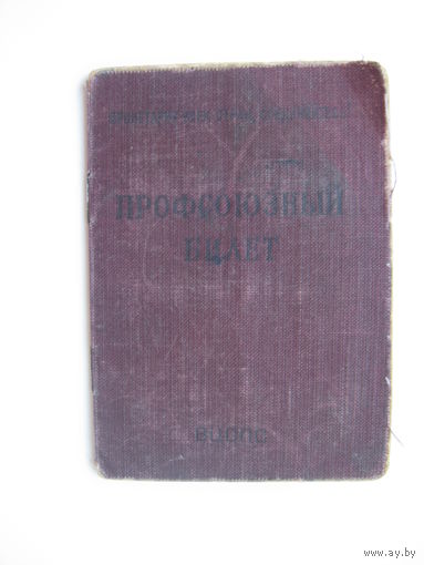 1954 г. Членский билет профессионального союза рабочих торфяной промышленности