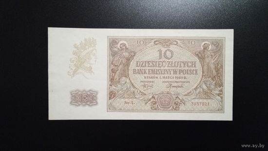 10 злотых 1940 год. aXF.