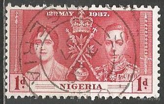Нигерия. Король Георг VI и королева Елизавета. 1937г. Mi#43.