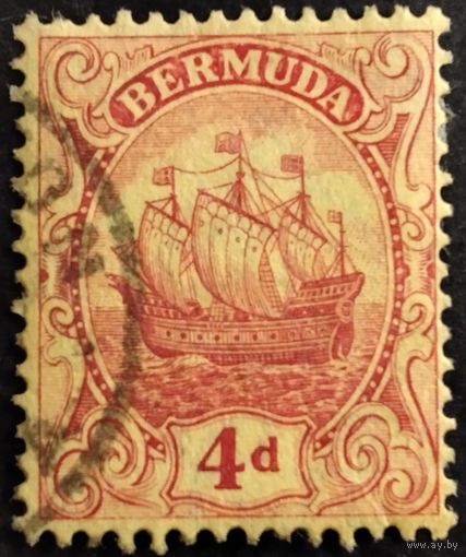 Бермуды. Колония Великобритании. 1922г. Mi78. (Желтая бумага)