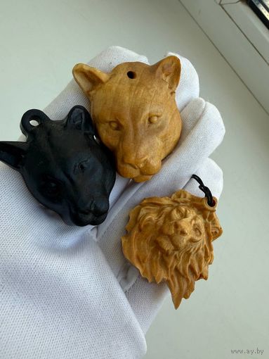 Подвеска, кулон Лев и львица Сувель березы Цена разная