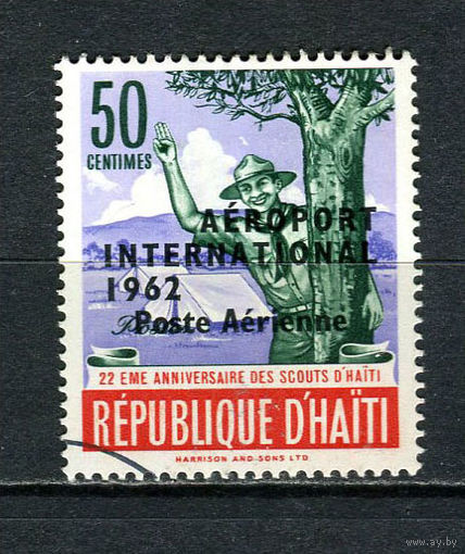Гаити - 1962 - Надпечатка AEROPORT INTERNATIONAL 1962/Poste Aerienne на 50С - [Mi.726] - 1 марка. Гашеная.  (Лот 29Fw)-T25P34