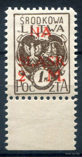 Центральная Литва, гражданская война - 1920г. - в фонд референдума по Силезии, 2 M на 1 М - 1 марка - MNH. #O-W-96-B-2