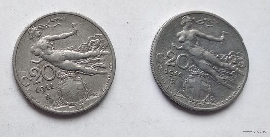 Италия 20 чентезимо, 1911  4-12-26,28