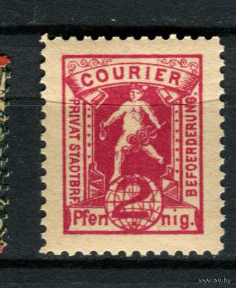 Германия - Магдебург - Местные марки - 1887 - Меркурий над глобусом 2Pf - [Mi. 7Aa] - полная серия - 1 марка. MNH.  (Лот 134AQ)