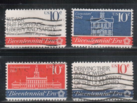 США-1974, (Мих.1150-1153) , гаш. , 200-лет независимости, Филадельфия (полная серия)(1)