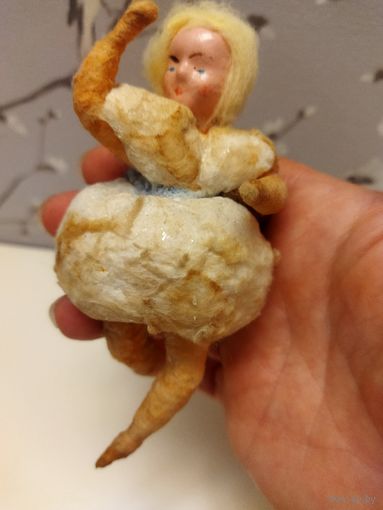 Ватная ёлочная игрушка балерина