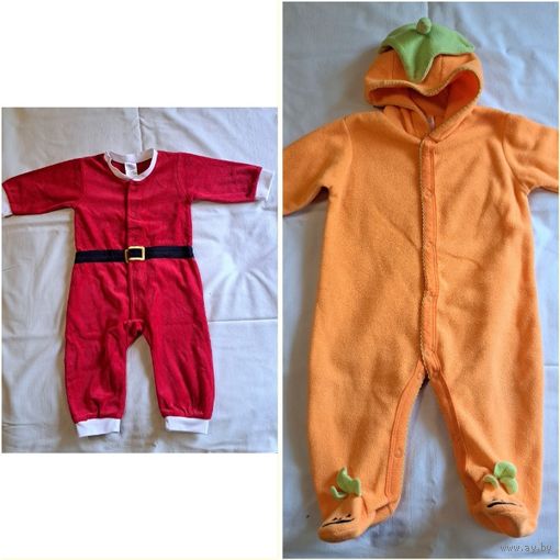Комбинезоны Санта Клаус и Тыква до 1года, бу-2шт