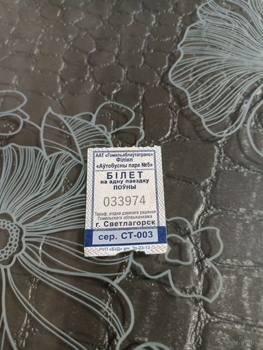 Билет на автобус Светлагорск серия СТ /2023 год)