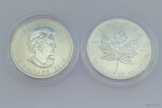 1oz Серебро, Канада 2010г. ( 2 монеты )