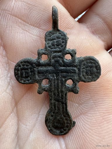 Крестик нательный старинный "Штурвал"