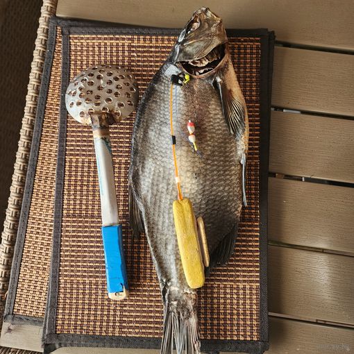 Удочка для зимней рыбалки оснащенная на леща