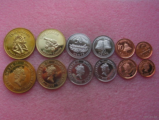 Остров Питкэрн. набор 6 монет 5, 10, 20, 50 центов 1, 2 доллара 2009 год
