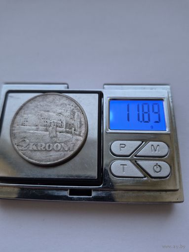 2 кроны 1930 года. Эстония, Первая Республика (Крона) (1928 - 1940). Серебро 500. Монета не чищена. В45504.