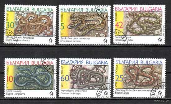 Змеи Болгария 1989 год серия из 6 марок