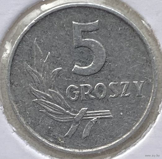 Польша 5 грошей 1972 г. В холдере