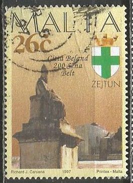 Мальта. Памятник Папе Грегору. Герб. 1997г. Mi#1007.