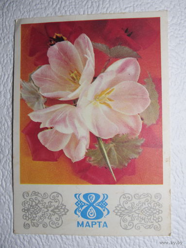 Открытка 8 Марта!,1975,фото Костенко,подписана,прошла почту-409