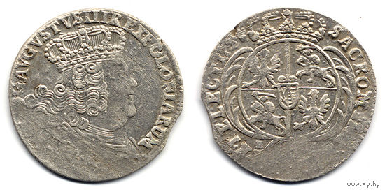 Орт (1/4 талера) 1754 ЕС, Август III, Лейпциг.