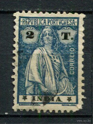 Португальские колонии - Индия - 1913/1925 - Жница 2T - (перф. 12:11 1/2) - [Mi.349yC] - 1 марка. Гашеная.  (Лот 118BJ)