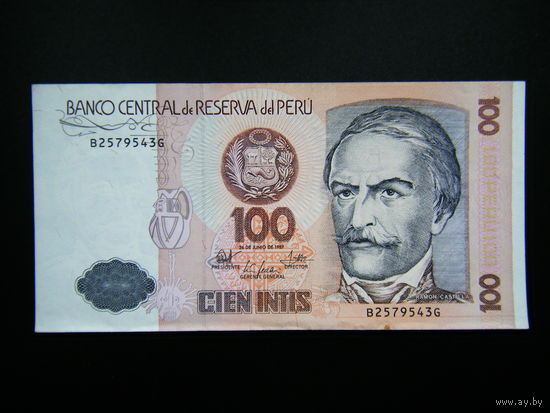Перу 100 инти 1987г.
