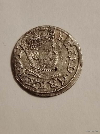 Три гроша 1586 год.Стефан Баторий.Рига.Нечастый.