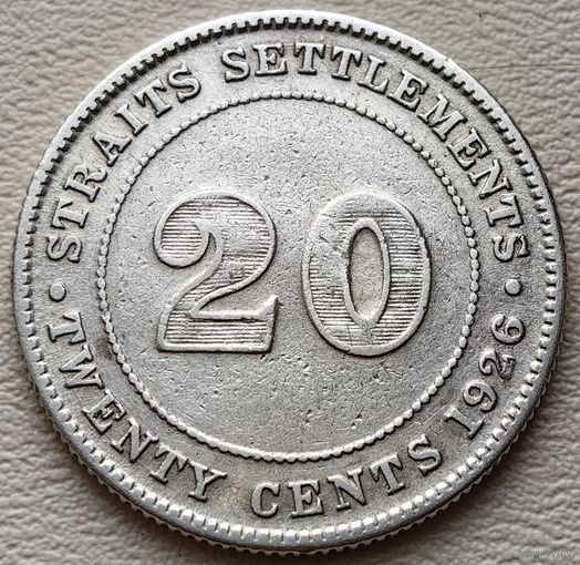 Стрейтс Сетлментс 20 центов 1926, серебро