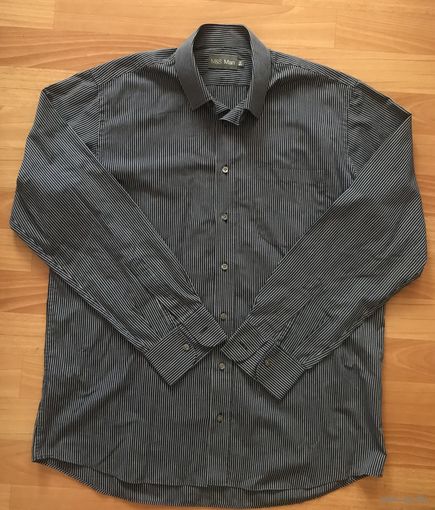 Рубашка мужская синяя в серую полоску M&S Man