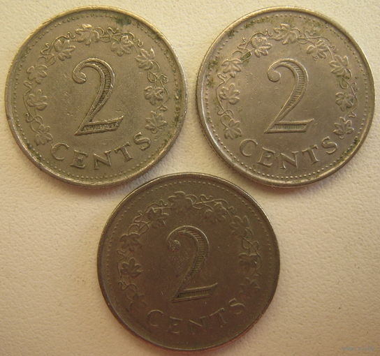 Мальта 2 цента 1977 г. Цена за 1 шт.