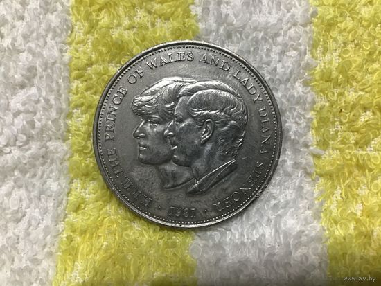 Великобритания 25 пенсов (1 Крона),1981г.(Свадьба принца Чарльза и принцессы Дианы)
