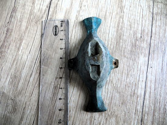 Бронзовая старинная накладка ручки оконной