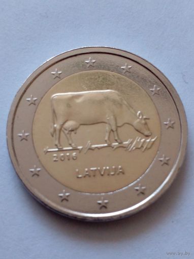 Латвия.2 евро 2016 г.(Латвийская бурая корова) UNC (3)