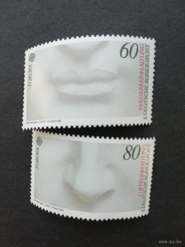 ФРГ 1986 Серия из двух марок "ЕВРОПА СЕПТ (EUROPA CEPT). Скульптура Микеланджело Давид" (чистые**) Мi.1278-1279 каталог 3.00 евро