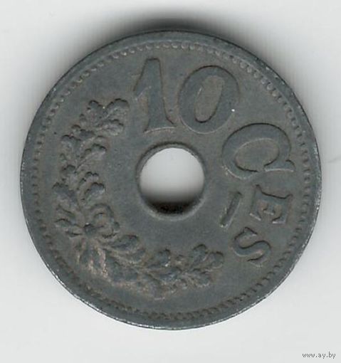 Люксембург 10 сантимов 1915 года. Сохран!