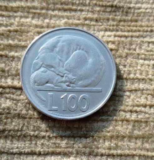 Werty71 Сан Марино 100 лир 1975 Любовь у животных Собака и кошка