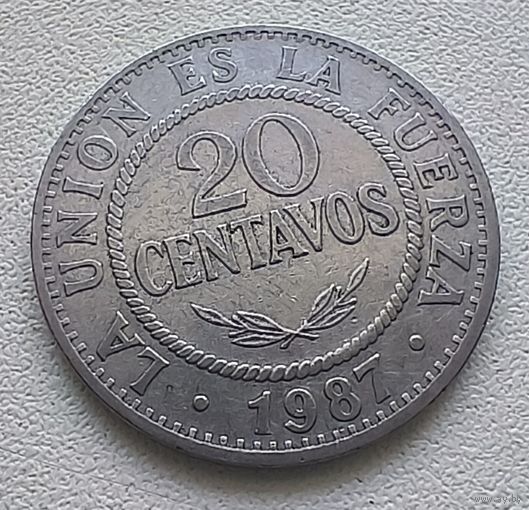 Боливия 20 сентаво, 1987  5-7-2