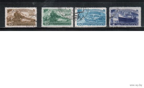 СССР-1948, (Заг.1190-1193) гаш., Пятилетка, Транспорт (полная серия)