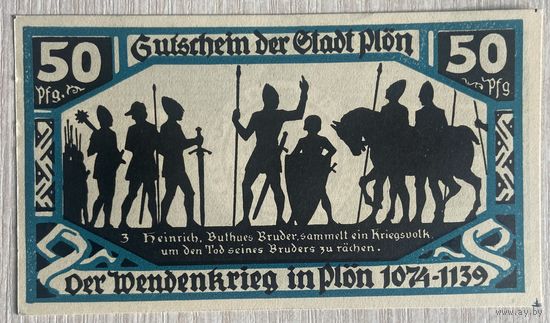 Нотгельд Плён 50 пфеннигов 1921 год. Веймарская республика