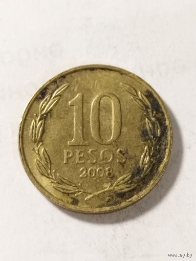 Чили 10 песо 2008
