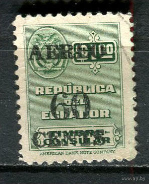 Эквадор - 1952 - Надпечатка AEREO 60 Cents на 1S - [Mi.786] - 1 марка. Гашеная.  (LOT FP44)-T10P34