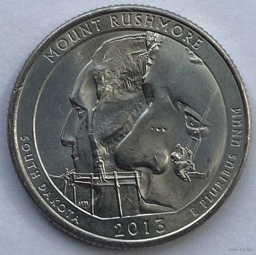 США 25 центов (квотер) 2013 г. P. Парк Маунт-Рашмор. Штат Южная Дакота