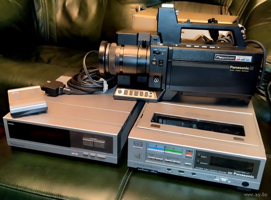 Винтаж видеомагнитофон и камера 1984 Panasonic PV-8000/PV-850 видеокомплект 2 пульта инструкция