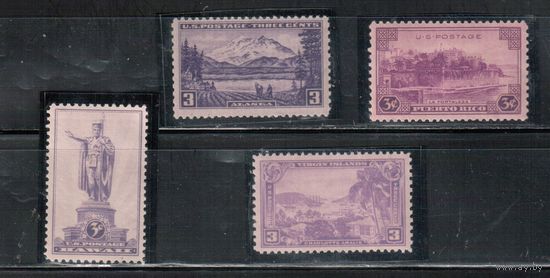 США-1937, (Скотт.799-802), ** , Территории США, Гавайи, Аляска, (полная серия)