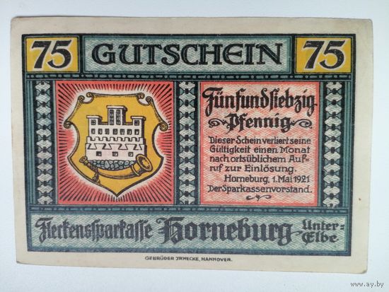 Нотгельды 75 пф. c рубля