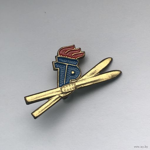 Лыжи TP (Thalmann Pioniere) значок пионеров ГДР