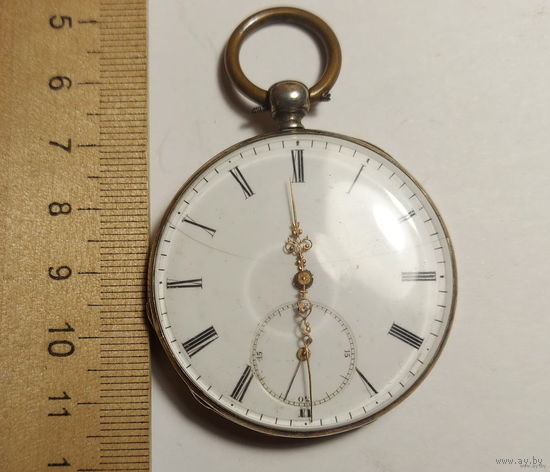 Редкие ЧАСЫ СЕРЕБРО старинные КАРМАННЫЕ Царские 2